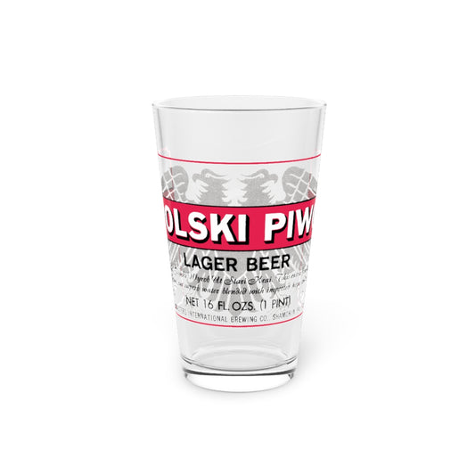 Polski Piwo (Polish Beer) Pint Glass ~ Fuhrmann and Schmidt F&S, Shamokin PA