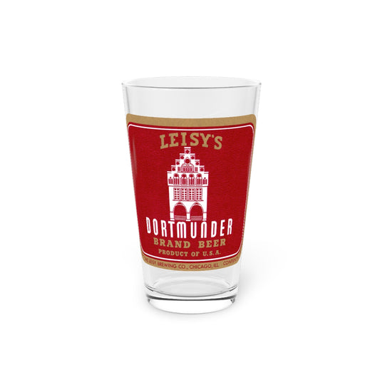 Leisy's Brewing Dortmunder Beer, Chicago IL Retro Pint Glass