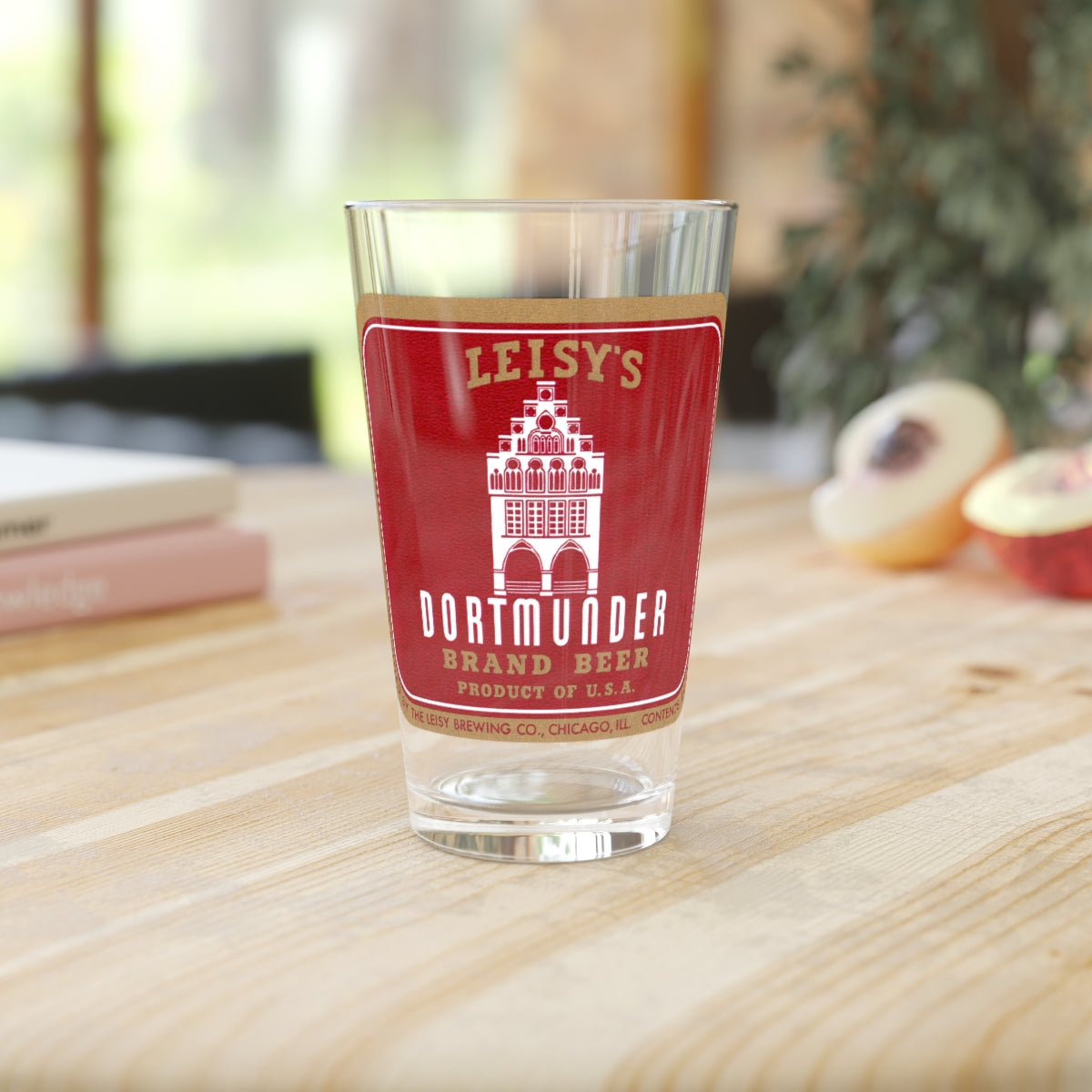 Leisy's Brewing Dortmunder Beer, Chicago IL Retro Pint Glass